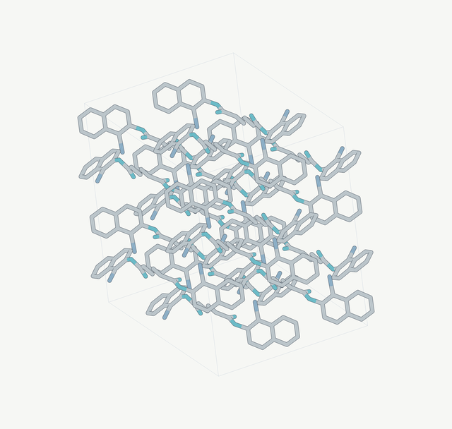 Rotating 2 by 2 by 2 supercell of a fully relaxed SALA-generated molecular crystal, target 859249